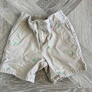 6-12 months Janie & Jack khaki shorts with palm trees